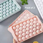 Load image into Gallery viewer, Plastic Reusable Flexible Round Ice Cube Trays (Pak of 2)