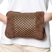 Brown polka dot heating pad