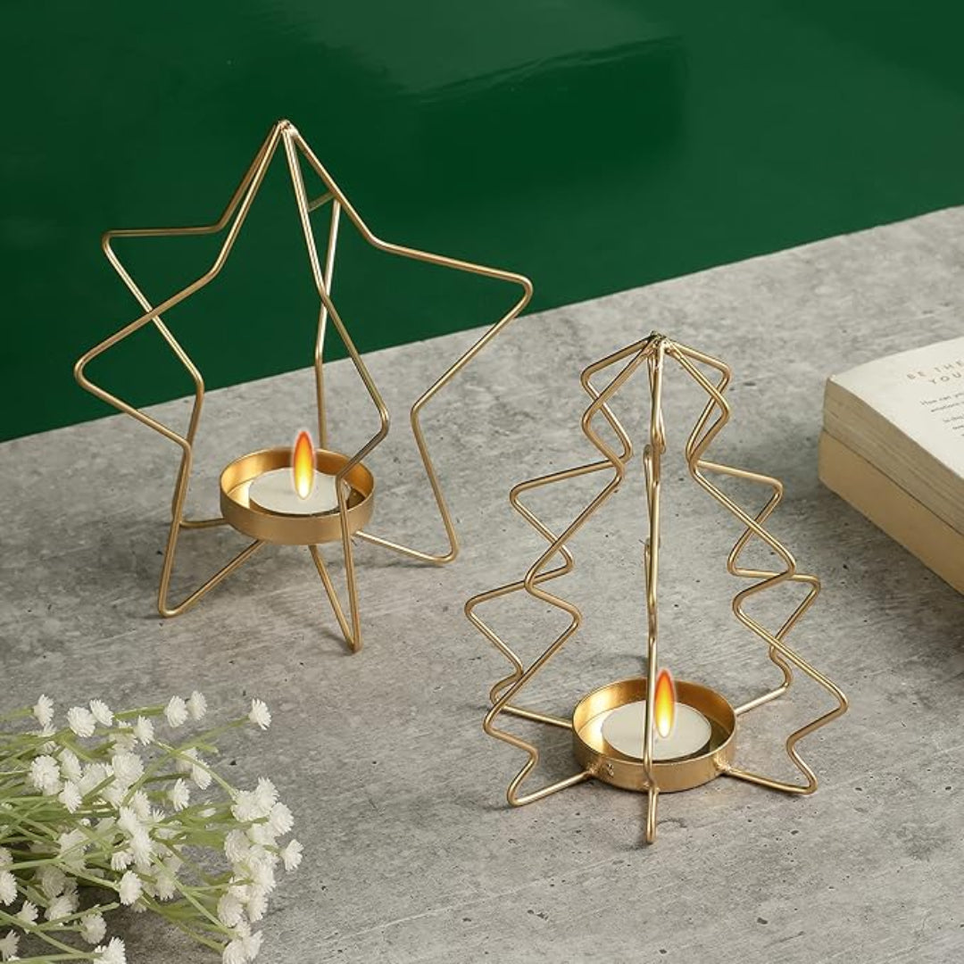 Set of 2 Tealight Candle Holders for Table