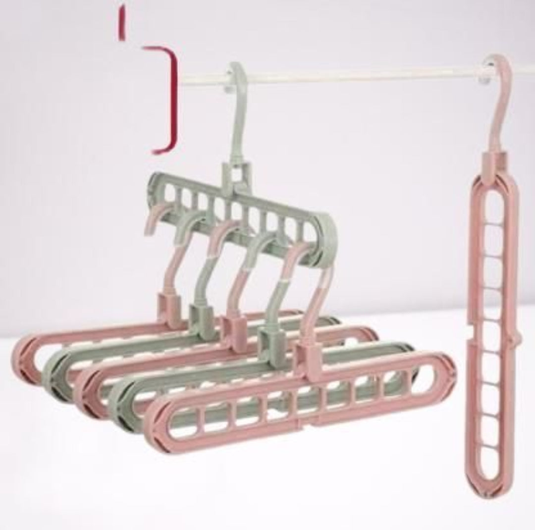Set of pink and green hangers