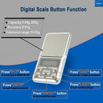 Load image into Gallery viewer, Digital scale with labeled buttons and specifications
